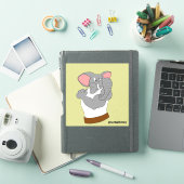 Bruce de Olifant Cartoon Krachtsporter Sticker (iPad Cover)