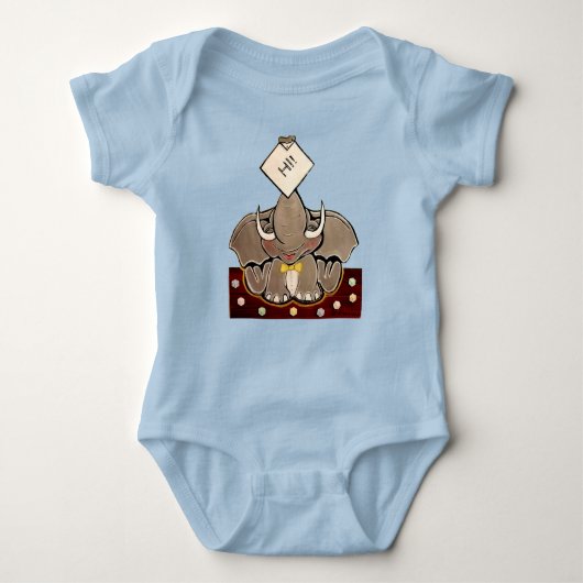 Bruce, de olifant speller blauwe bodysuit (Voorkant)