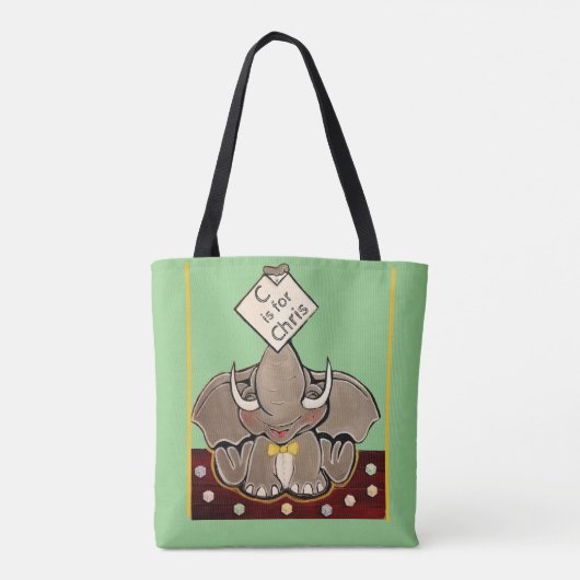 Bruce, de olifant Speller Canvas tas (Achterkant)