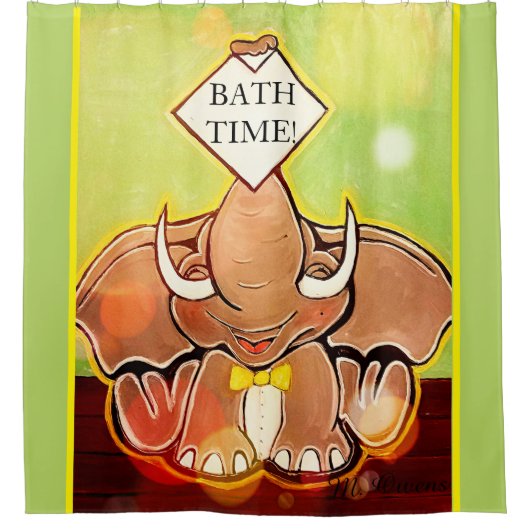 Bruce, de olifant Speller Douchegordijn (Voorkant)