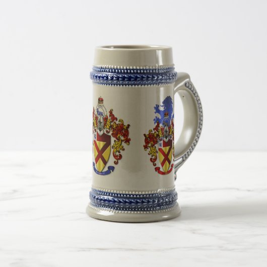 Bruce Family Crest Beer Stein! Bierpul (Voorkant rechts)