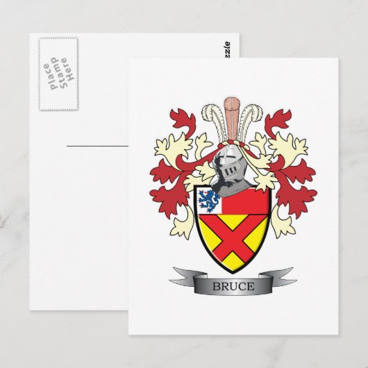 Bruce Family Crest Coat of Arms Briefkaart (Voorkant / Achterkant)