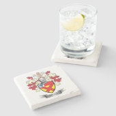 Bruce Family Crest Coat of Arms Stenen Onderzetter (Zijkant)