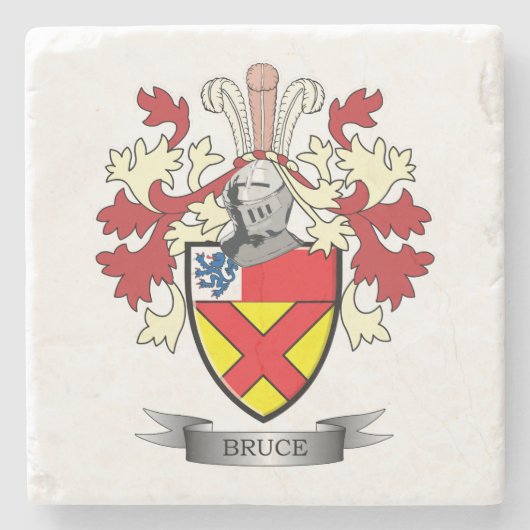 Bruce Family Crest Coat of Arms Stenen Onderzetter (Voorkant)