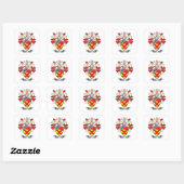 Bruce Family Crest Coat of Arms Vierkante Sticker (Vel)