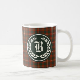 Bruce Family Red en Green Tartan Monogram Koffiemok