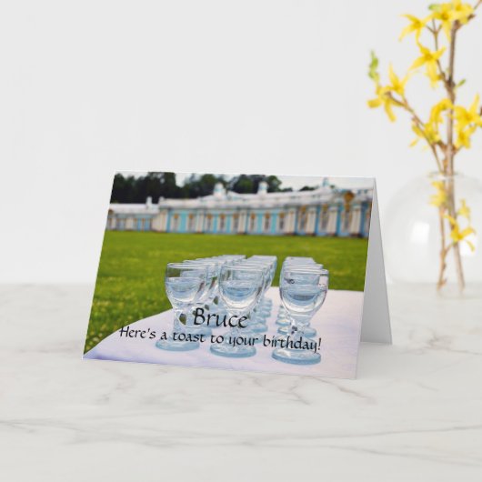 Bruce Happy Birthday, wodka schiet Catherine Palac Kaart (Gele Bloem)