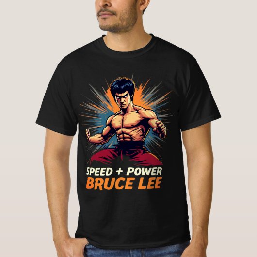 Bruce Lee voor Speed + Power Graphic T-shirt (Voorkant)