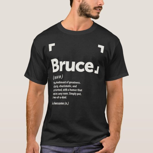 Bruce Naam Definitie Gepersonaliseerde Naam Bruce T-shirt (Voorkant)