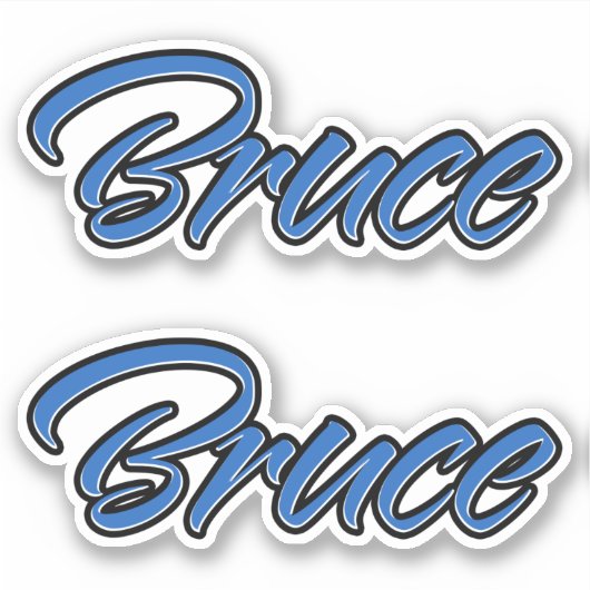 Bruce Name blue Aufkleber Sticker Stickerset (Voorkant)