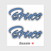 Bruce Name blue Aufkleber Sticker Stickerset (Vel)