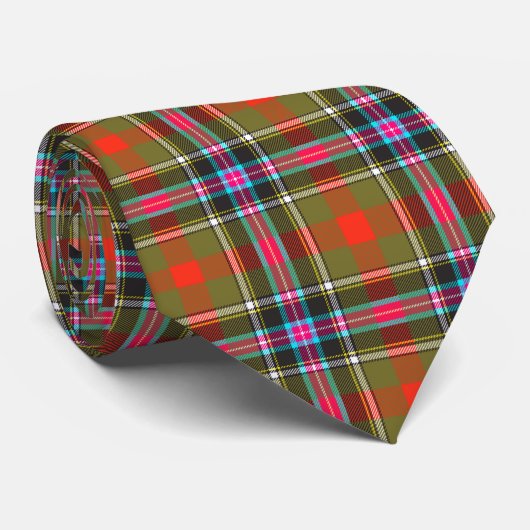 Bruce of Kinnaird Ancient Tartan Plaid Pattern Stropdas (Opgerold)