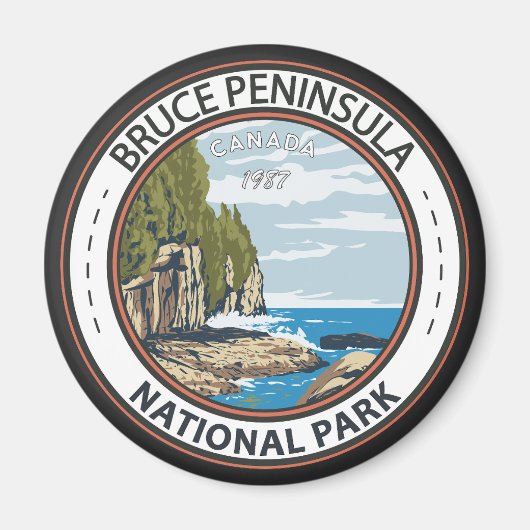 Bruce Peninsula National Park Canada  Badge Magneet (Voorkant)
