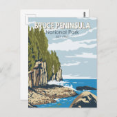 Bruce Peninsula National Park Canada Travel Art Briefkaart (Voorkant / Achterkant)