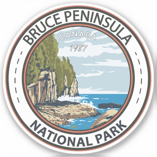 Bruce Peninsula National Park Canada Travel Art Sticker (Voorkant)