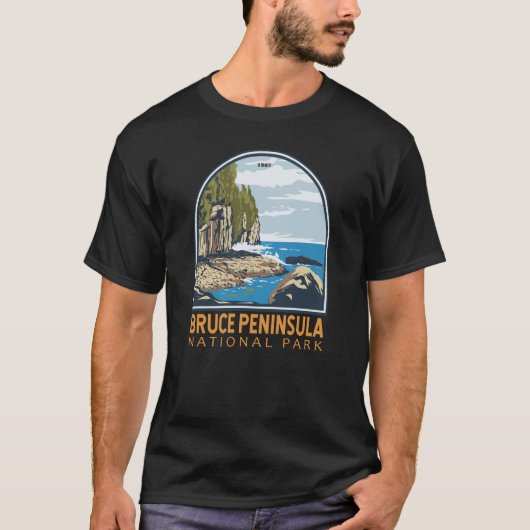 Bruce Peninsula National Park Canada Travel Art T-shirt (Voorkant)