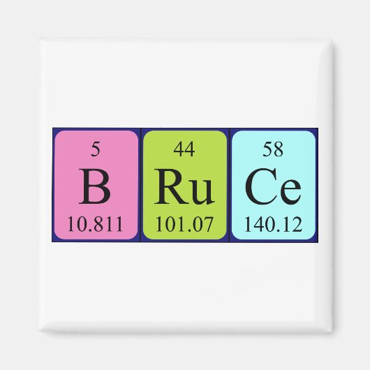 Bruce periodieke table name magnet (Voorkant)