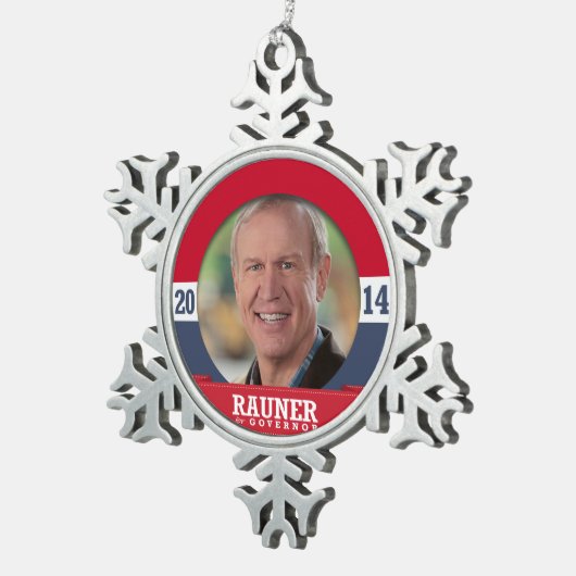 BRUCE RAUNER CAMPAIGN TIN SNEEUWVLOK ORNAMENT (Rechts)