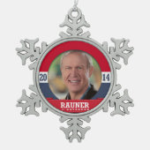 BRUCE RAUNER CAMPAIGN TIN SNEEUWVLOK ORNAMENT (Voorkant)