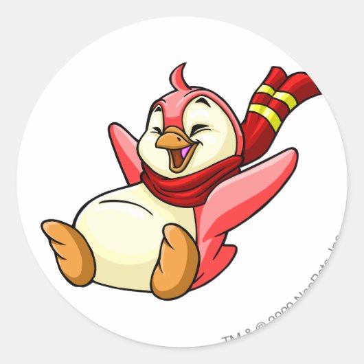 Bruce Red Ronde Sticker (Voorkant)