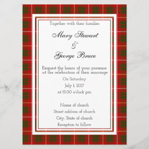 Bruce Schotse bruiloft uitnodiging