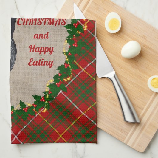 Bruce Scottie Dog Kerstmis Kitchen Towel Theedoek (Quarter Fold)