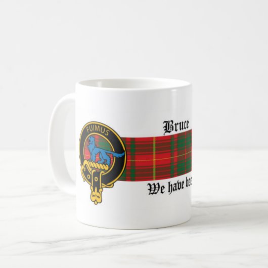 Bruce Scottish crest and Tartan mok (Voorkant links)