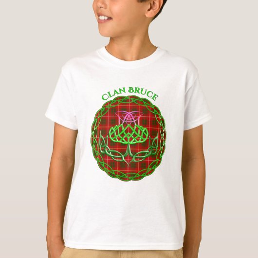 Bruce Scottish Tartan Celtic Thistle T-shirt (Voorkant)