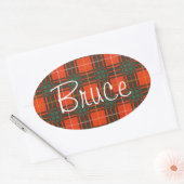 Bruce Scottish Tartan Ovale Sticker (Envelop)