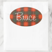 Bruce Scottish Tartan Ovale Sticker (Tas)