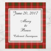 Bruce Scottish Wedding Wine Label Wijn Etiket (Enkel label)