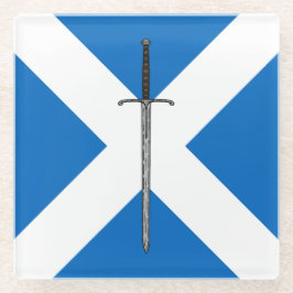Bruce Sword op Saltire Glazen Onderzetter