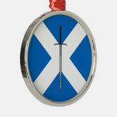 Bruce Sword op Saltire Metalen Ornament (Rechts)