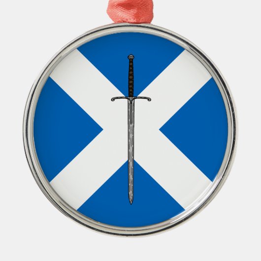 Bruce Sword op Saltire Metalen Ornament (Voorkant)