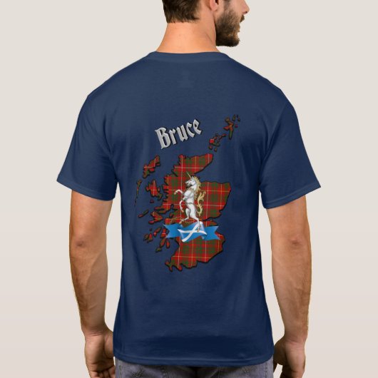Bruce Tartan Map & Badge T-Shirt (Achterkant)