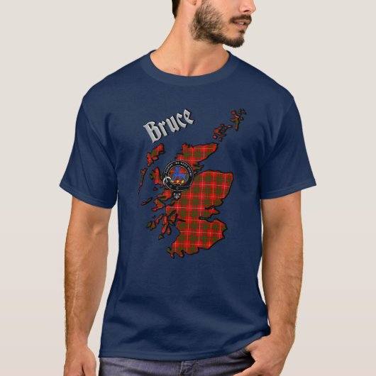 Bruce Tartan Map & Badge T-Shirt (Voorkant)