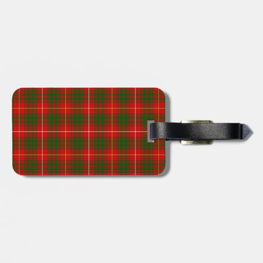 Bruce tartan red green plaid bagagelabel (Achterkant horizontaal)