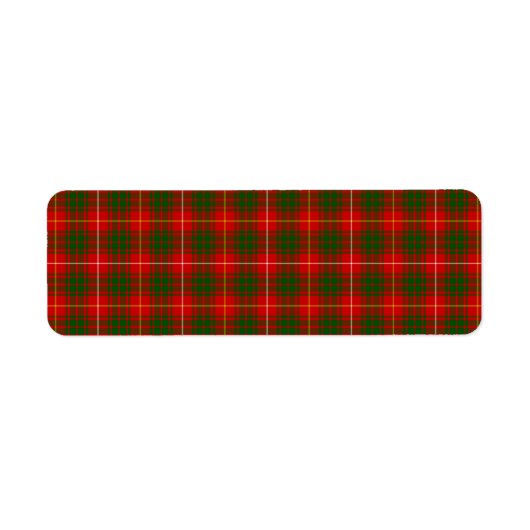 Bruce tartan red green plaid etiket (Voorkant)