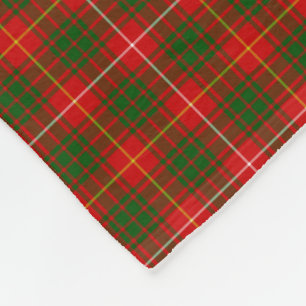 Bruce tartan red green plaid fleece deken