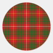 Bruce tartan red green plaid ronde sticker (Voorkant)