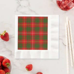 Bruce tartan red green plaid servet