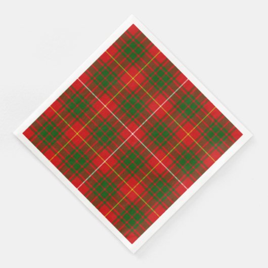 Bruce tartan red green plaid servet (Hoek)