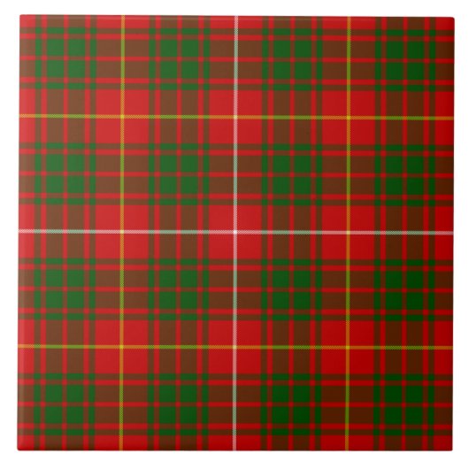 Bruce tartan red green plaid tegeltje (Voorkant)
