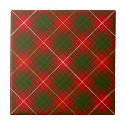 Bruce tartan red green plaid tegeltje (Voorkant)