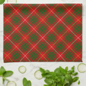Bruce tartan red green plaid theedoek (Gevouwen)