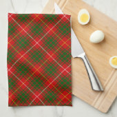 Bruce tartan red green plaid theedoek (Quarter Fold)