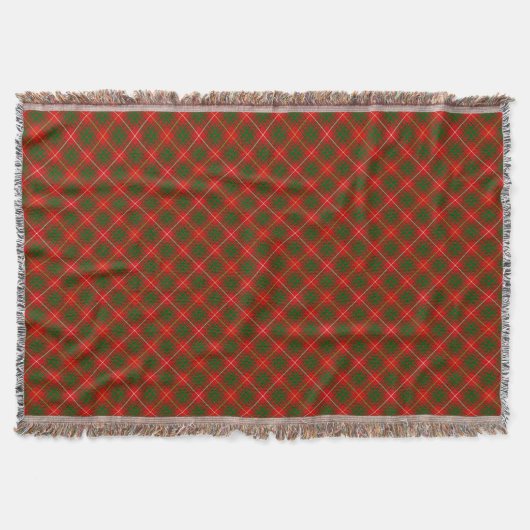 Bruce tartan rood groen geruit deken (Voorkant)