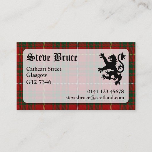 Bruce Tartan Visitekaartje (Voorkant)