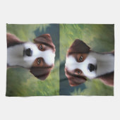 Bruce The Border Collie Puppy, Dish Towel Theedoek (Horizontaal)