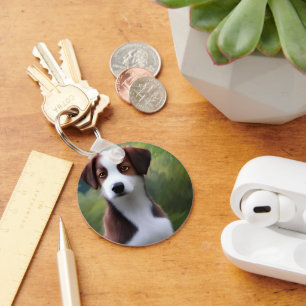 Bruce the Border Collie Puppy, Keyring Sleutelhanger